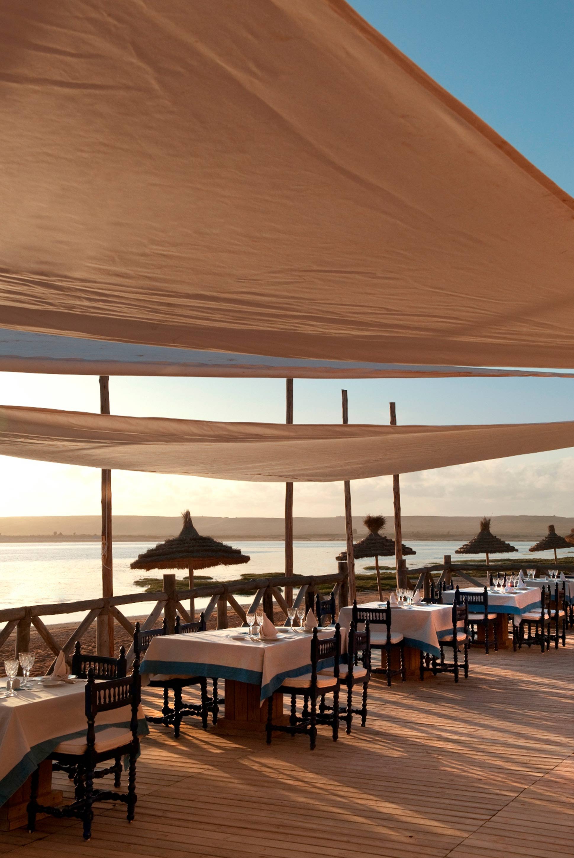 Hôtel de luxe La Sultana Oualidia 5 étoiles Afrique Maroc Oualidia restaurant vue panoramique